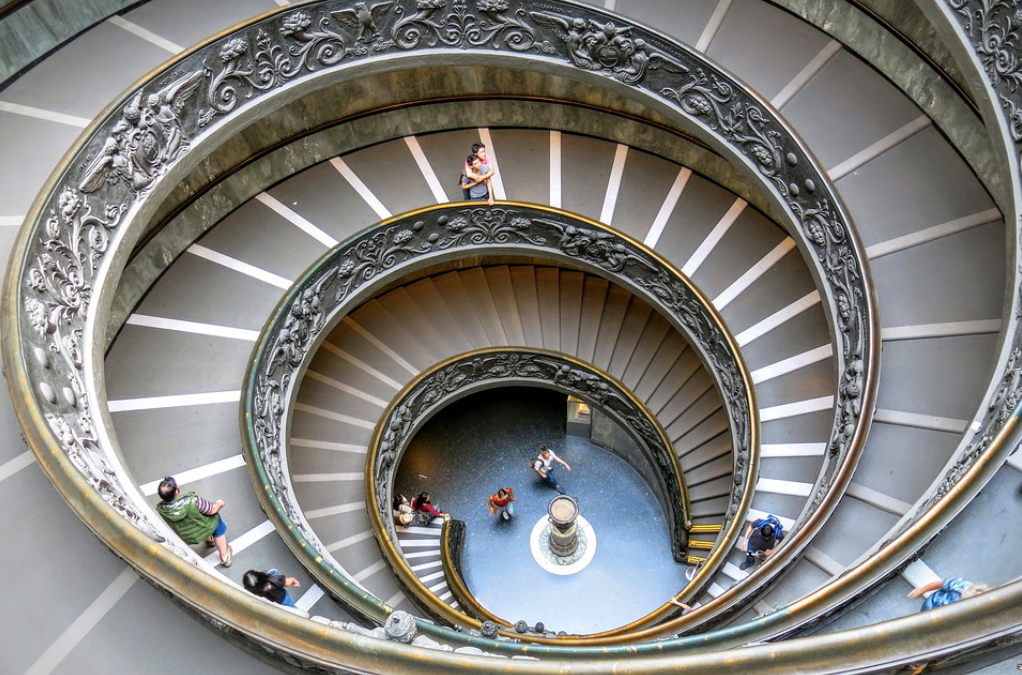 La scala del Bramante ai Musei Vaticani